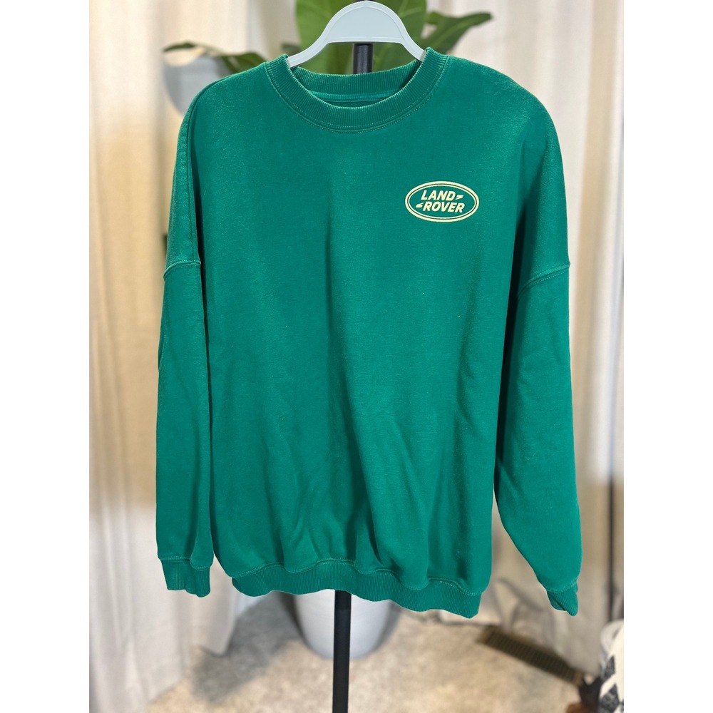 PacSun Land Rover Green Crewneck Sweatshirt Mens Small Oversized Logo Pullover